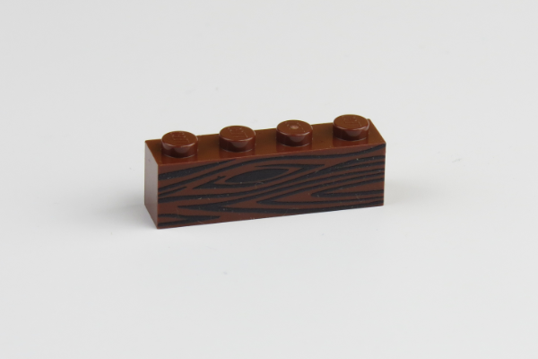 Imagine de 1 x 4 - Brick Reddish Brown - Holzoptik schwarz