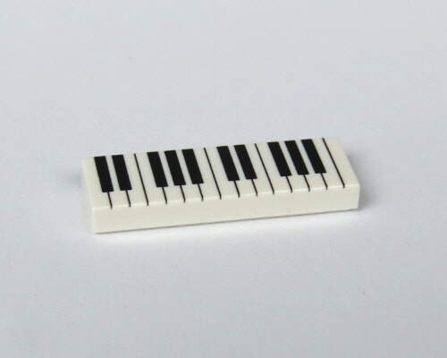 Afbeelding van 1 x 3 - Fliese White - Klaviertastatur