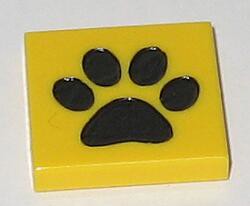 Zeige Details für 2 x2  -  Fliese gelb - Pfote Bild von 2 x2  -  Fliese gelb - Pfote