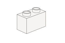 Bild von Noppenstein 1 x 2 Weiß