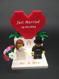 Afbeelding van personalisiertes LEGO® Hochzeits-Set mit Herz
