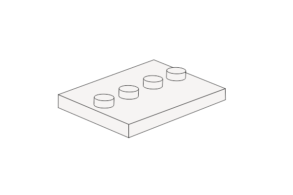 Resmi Minifigur Platte 3x4 ohne Aufdruck