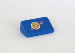Pilt Space Logo - 1x2 Slope blue