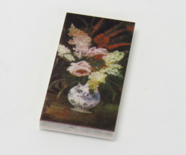 G021 / 2 x 4 - Fliese Gemälde Gladioli and Lilacの画像