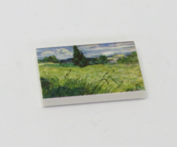 Afbeelding van G044 / 2 x 3 - Fliese Gemälde Field with Cypress
