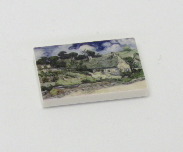 G048 / 2 x 3 - Fliese Gemälde Häuser in Cordeville की तस्वीर