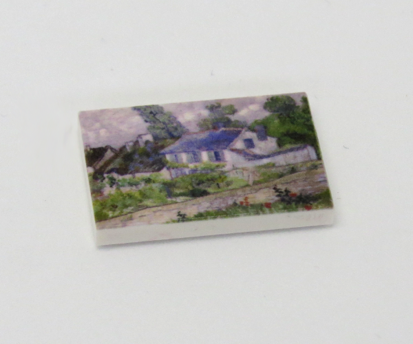 G049 / 2 x 3 - Fliese Gemälde Houses at Auvers की तस्वीर