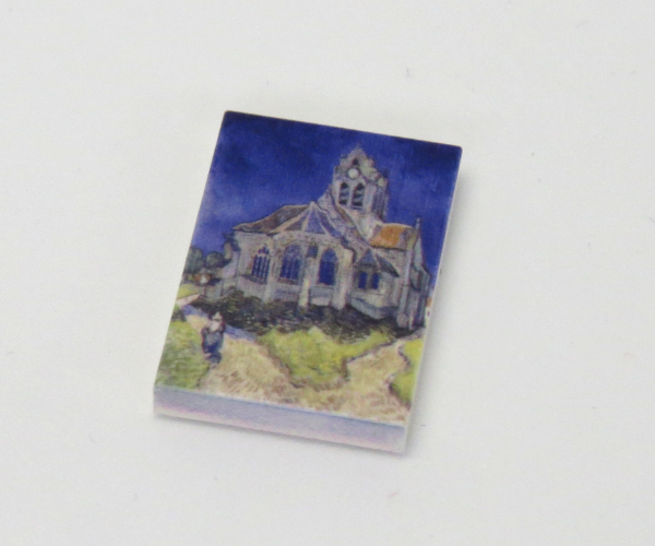 G051 / 2 x 3 - Fliese Gemälde Kirche von Auvers의 그림