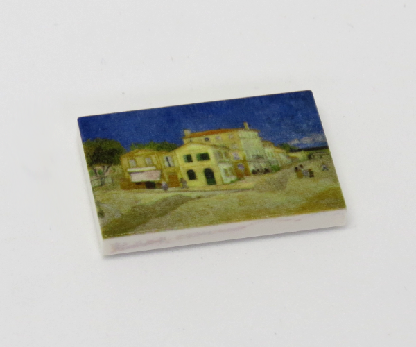 G078 / 2 x 3 - Fliese Gemälde yellow house의 그림