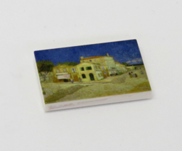 Afbeelding van G078 / 2 x 3 - Fliese Gemälde yellow house