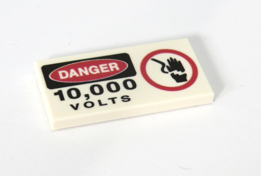 Afbeelding van 2 x 4 - Fliese White - Danger 10000 Volts