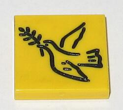 Zeige Details für 2 x2  -  Fliese gelb - Taube Bild von 2 x2  -  Fliese gelb - Taube