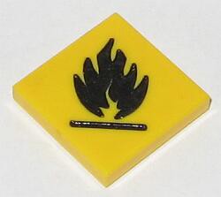 Zeige Details für 2 x2  -  Fliese gelb - Brandgefahr Bild von 2 x2  -  Fliese gelb - Brandgefahr