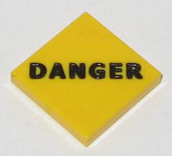 Billede af 2 x2  -  Fliese gelb - Danger