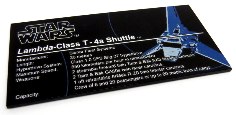 Obraz P252 / Plakette 10212 Imperial Shuttle
