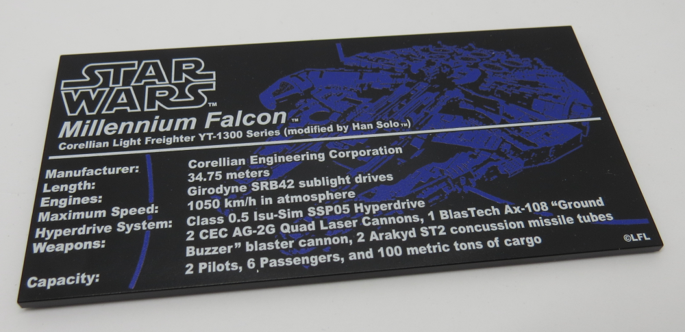 Resmi P257 / Plakette 75192 Millennium Falcon