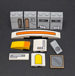 Verschiedene bedruckte LEGO-Steine Bild von Astro Droid 75416 Custom Package