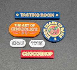 Schokoladen-Themen-Schilder Bild von Bricklink 910039 The Art of Chocolate Custom Package