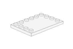 Zeige Details für 4 x 6 - Noppenfliese White Bild von 4 x 6 - Noppenfliese White