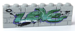 Zeige Details für Mauerstein Graffiti Love Bild von Mauerstein Graffiti Love