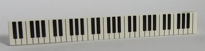 تصویر  1 x 8 - Fliese White - Klaviertastatur