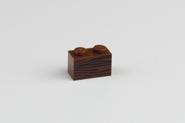 εικόνα του 1 x 2 - Brick Reddish Brown - Holzoptik schwarz