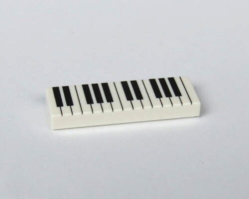 Bild von 1 x 3 - Fliese White - Klaviertastatur