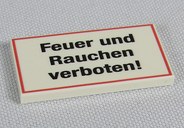 Bild von 2 x 4 - Fliese Feuer & Rauchen verboten