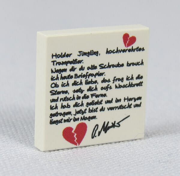 Bild von 2 x 2 - Fliese White - Trennungsgedicht