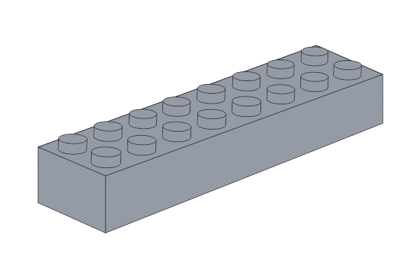 Pilt 2 x 8 - Hellgrau