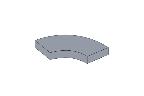 Bogenfliese 2 x 2 - Fliese hellgrau