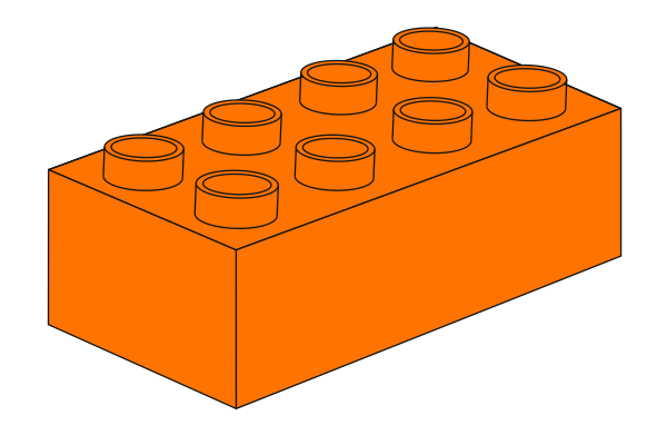 Duplo 2 x 4 - Orange의 그림