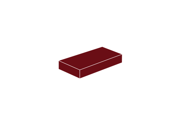 Picture of 1 x 2 - Fliese Dark Red