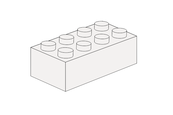 Bild von 2 x 4 - Weiß Schlüsselanhänger