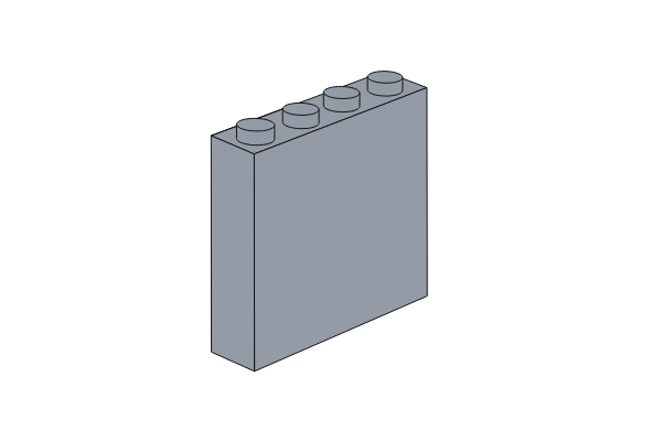 Imagem de 1 x 4 x 3 - Light Bluish Gray