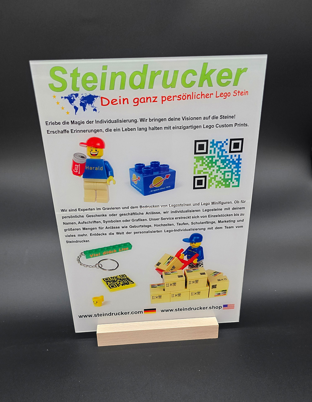 Bild von Personalisierbare Acryl Tischaufsteller mit Holzfuß