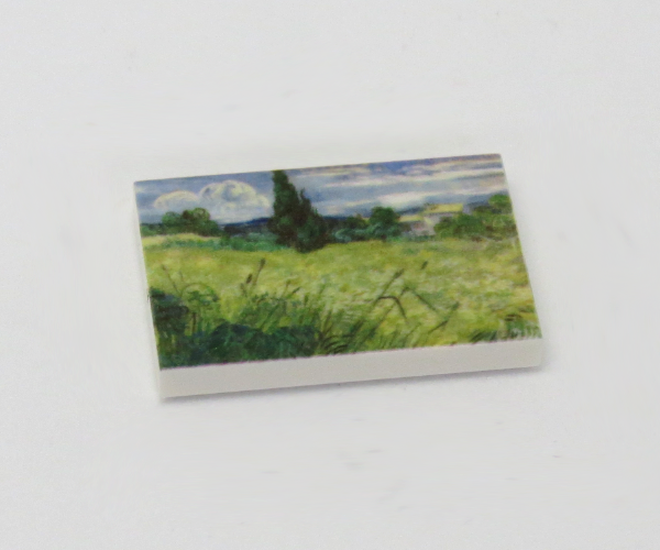 Kuva G044 / 2 x 3 - Fliese Gemälde Field with Cypress