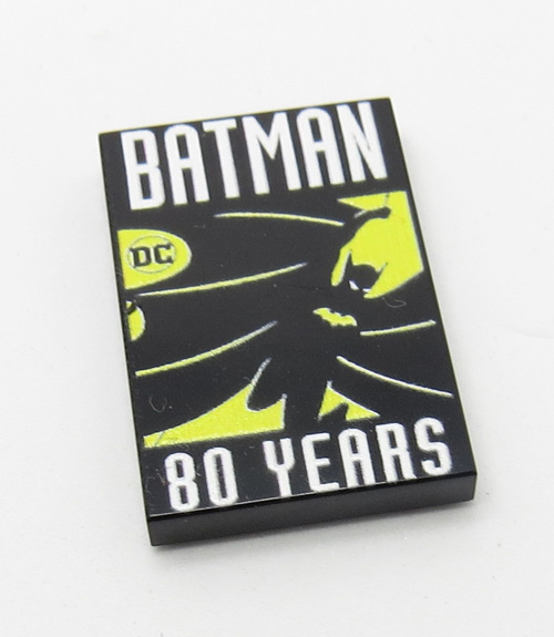 Pilt Bat 80 Years 2 x 3 - Fliese Black 