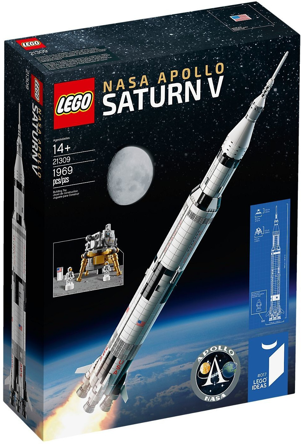 Obraz LEGO 21309 Nasa Apollo Saturn V