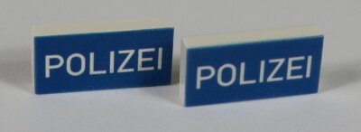 Resmi 1 x 2 - Fliese White - Polizei