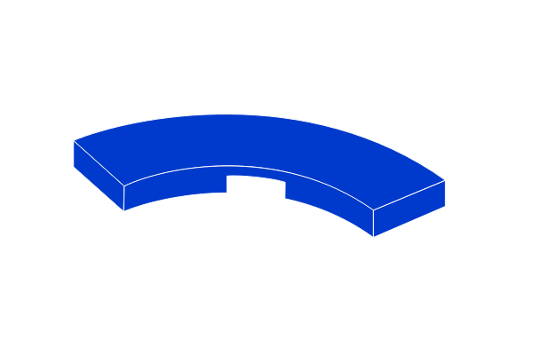 Bogenfliese 3 x 3 - Fliese blau