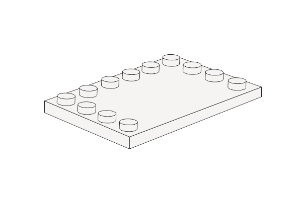 Bild von 4 x 6 - Noppenfliese White