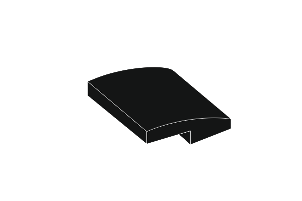 Afbeelding van 2 x 2 -  Black Slope, Curved