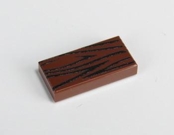 Bild von 1 x 2 - Fliese  Reddish Brown - Holzoptik schwarz