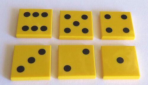 รูปภาพของ 2 x 2 - Fliese Yellow - Würfelaugen